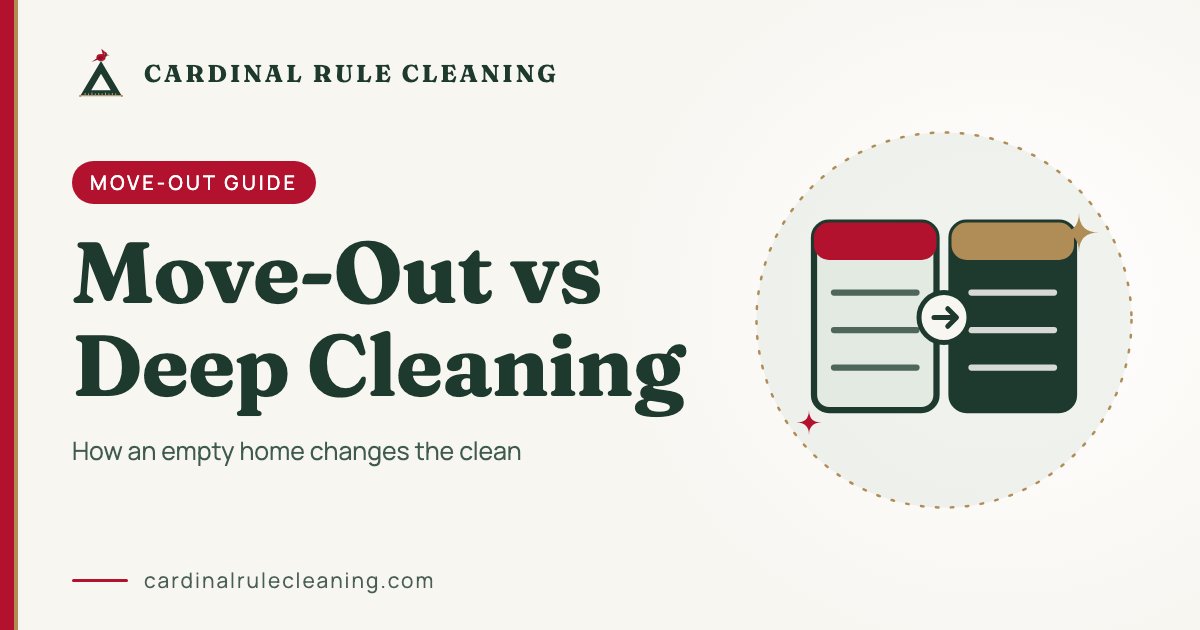Move Out vs Deep Cleaning: Cardinal Rule Cleaning move-out guide graphic