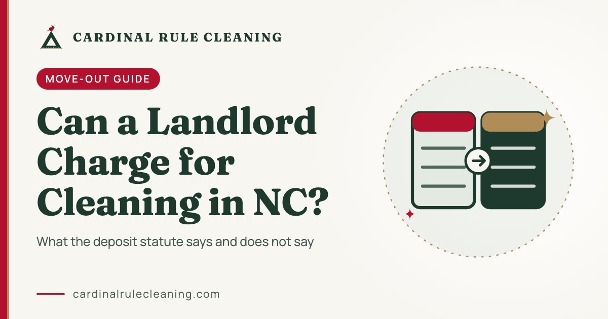 Can a landlord charge for cleaning in North Carolina: Cardinal Rule Cleaning move-out guide graphic